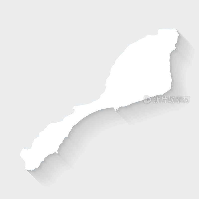 Jan Mayen地图与空白背景上的长阴影-平面设计